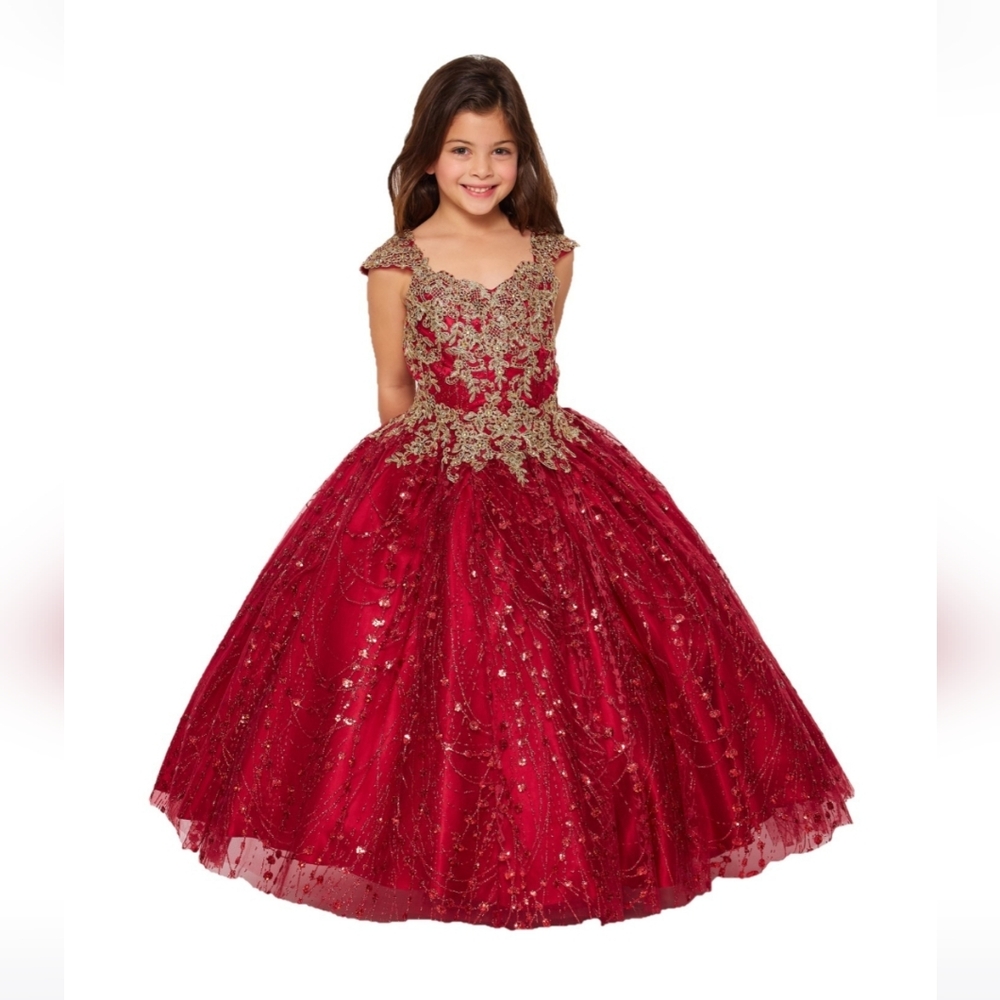 Burgundy Sequin tulle ballgown dress